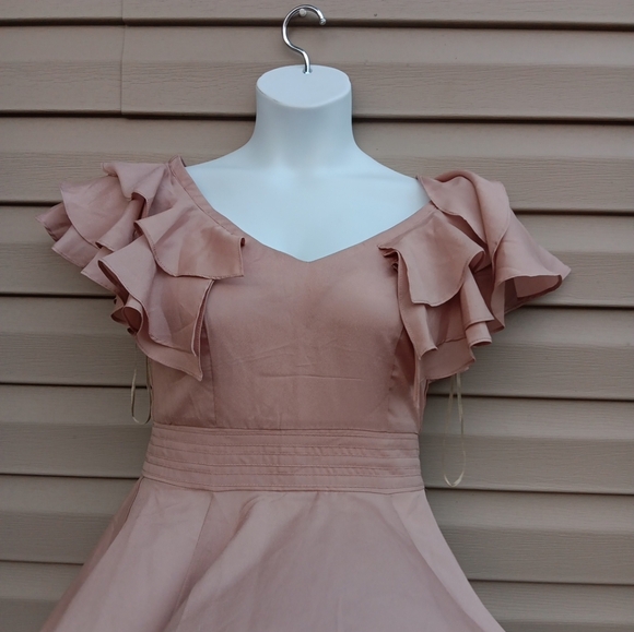 Double Zero Dusty Pink Ruffle Blouse Size M - Picture 3 of 5